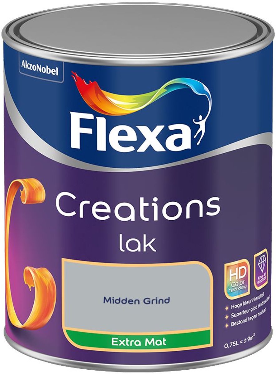Flexa - Creations Lak Extra Mat - Midden Grind - Mengverf - 0.75 L