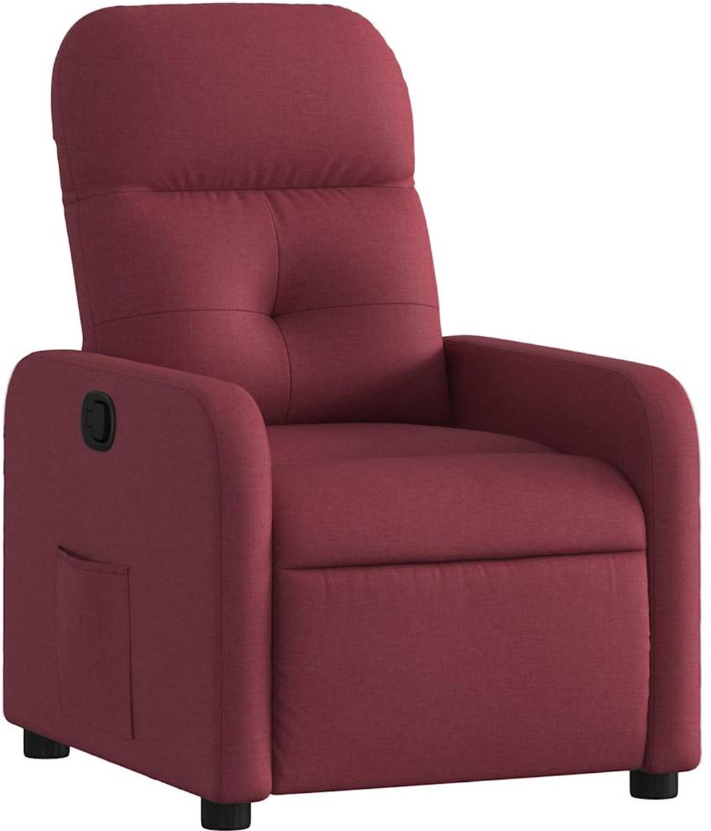 vidaXL Fauteuil - verstelbaar - stof - wijnrood