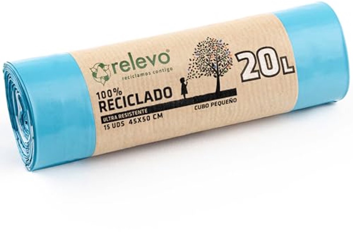 Gerecyclede Vuilniszakken Extra Sterk 20L - 15 Stuks