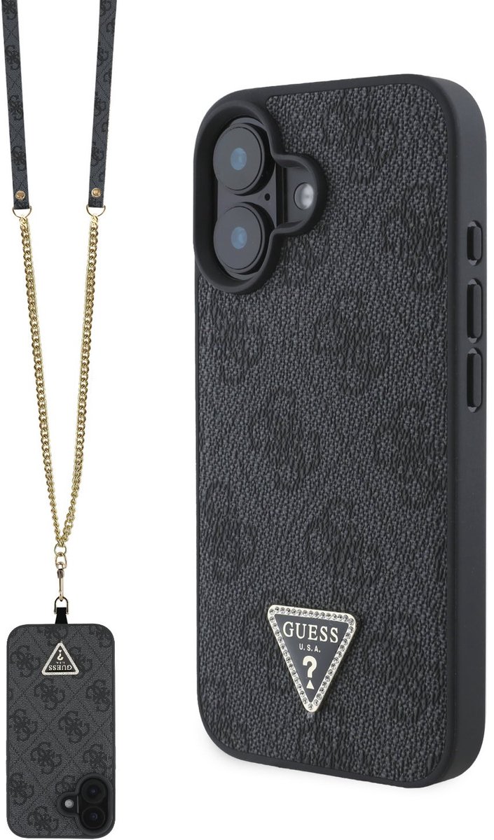 Guess Crossbody Strap geschikt voor iPhone 16 hoesje - Grijs