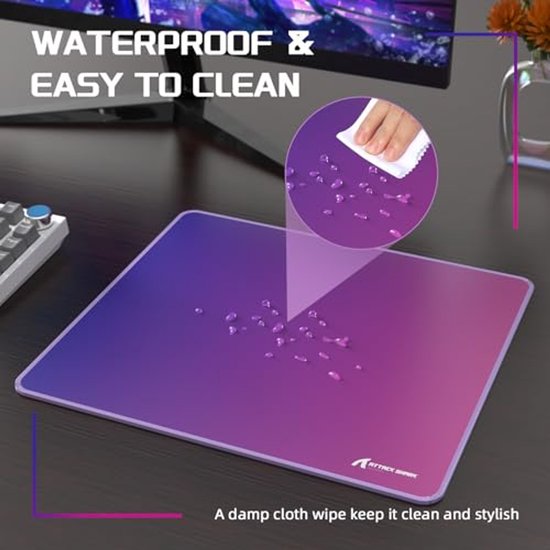 Medium Gaming Muismat voor E-sport met Waterdichte Vezel en Antislip Basis - Paars 17,32 * 15,75 inch — afbeelding 3