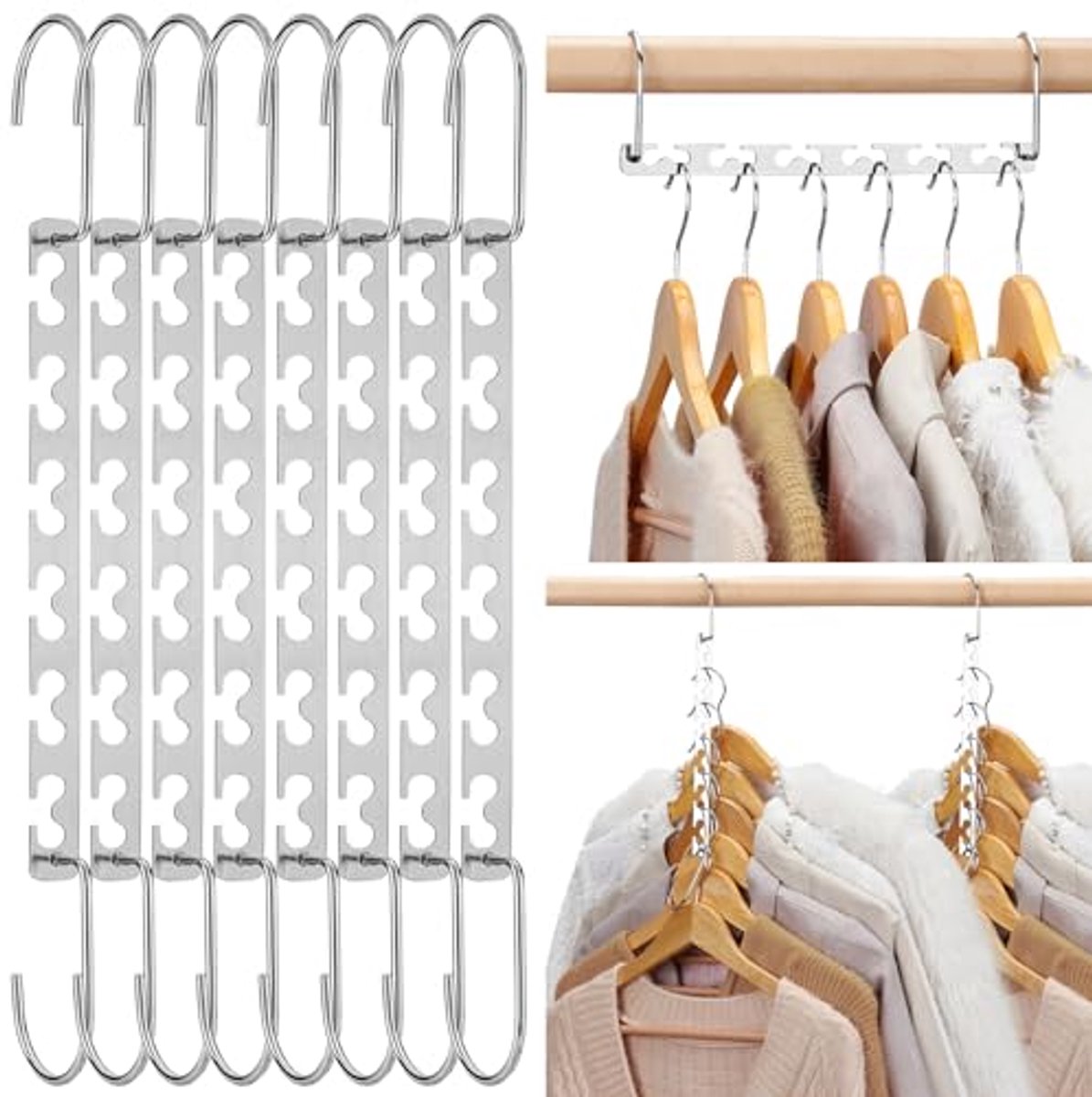 Ruimtebesparende Magische Hangers - Pack van 20 Metalen Organizer voor Kast