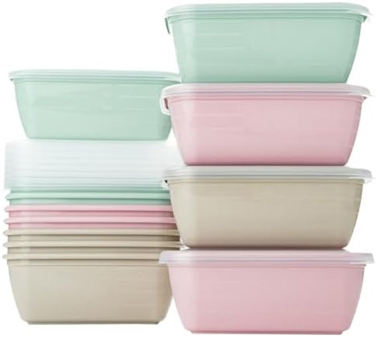 Set van 12 BPA-vrije kunststof vershoudbakjes 500ml, magnetron-, vriezer- en vaatwasserbestendig, luchtdichte opbergcontainers voor voedselbewaring