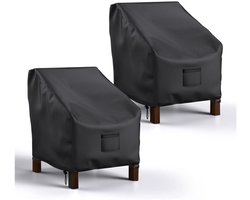 (2-delige set) Stoelhoezen voor buiten – Tuinmeubelhoes – Beschermhoes voor tuinstoel – beschermhoes tuinmeubelen – Stoelhoes van Oxford-stof – Zwart – 38*31*29 inch