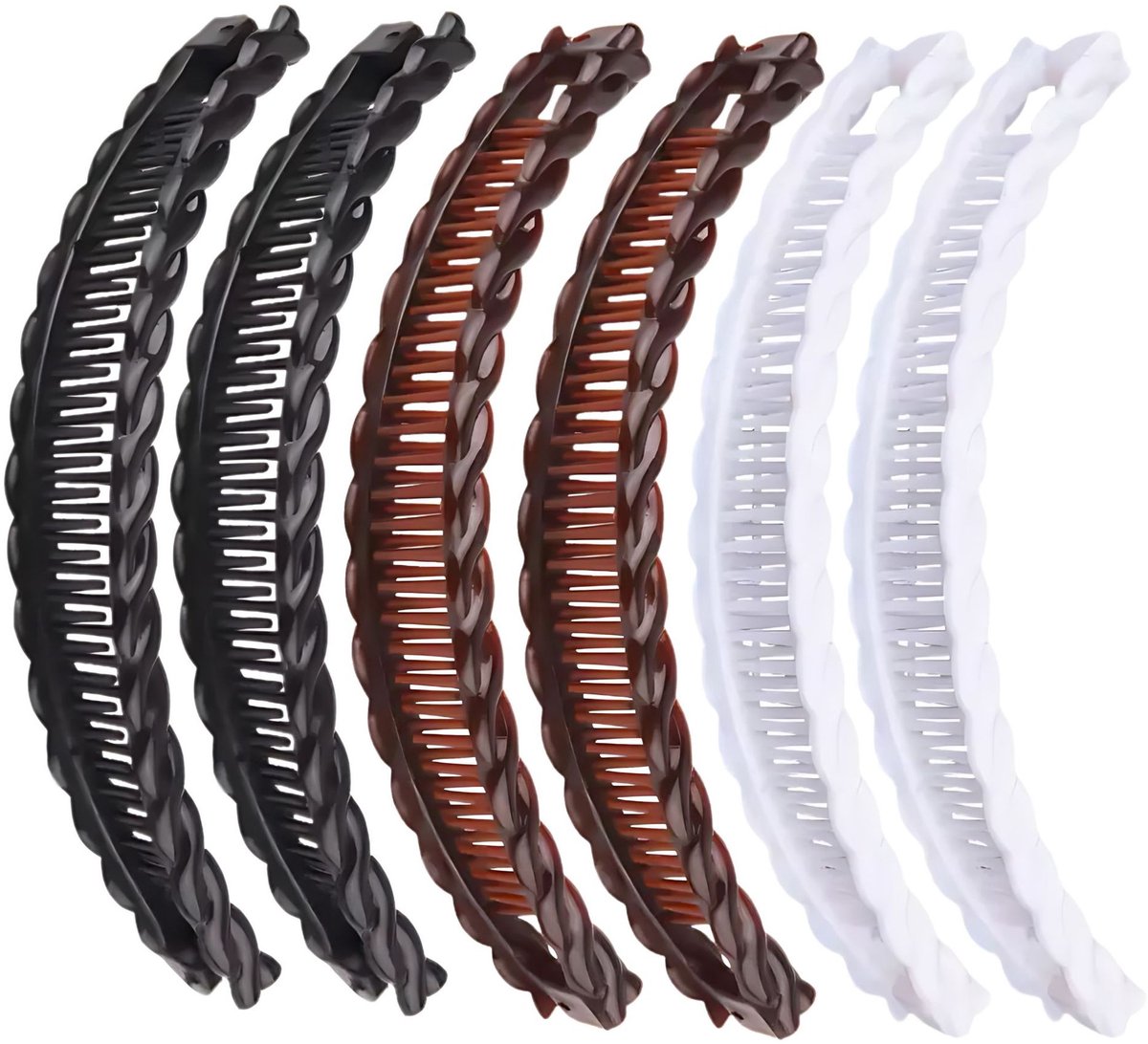 6 stuks Haarklem - Bananenklem - Haarclip - Dubbele Kam Haarspelden - 15 cm Grote Haarspelden - Dameshaarspelden - Stijlvolle en Eenvoudige Haarspelden - Breekbestendig - Kerstcadeau - Haarspelden voor Dik en Dun Haar - 3 Kleuren