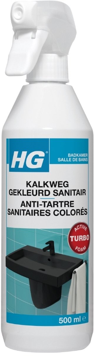 1 x HG Kalkweg Gekleurd Sanitair 500 ml - Kalk Verwijderen - Gekleurd Sanitair Reinigen - Kalkaanslag Verwijderen - Sanitair Reinigen - Kalk Wegwerken