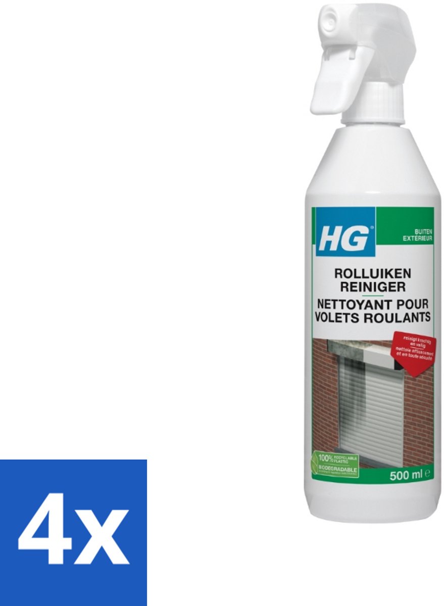 4 x HG Rolluiken Reiniger 500 ml - Rolluikkast Reiniger - Rolluiken Schoonmaken - Vuil Verwijderen Rolluiken - Rolluiken Reiniging - Rolluiken Schoonmaakmiddel