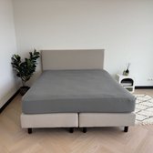 Hoeslaken Kayori Emma en satin de coton - 90 x 200 cm - Épaisseur du matelas 35 cm - Élastique tout autour - Katoen bio - Denim