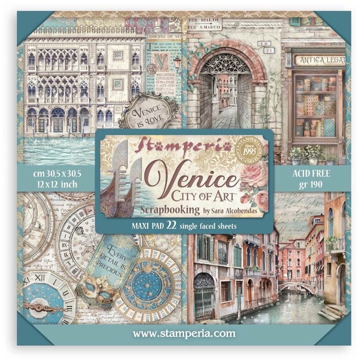 Stamperia - Venice City of Art 12x12 Inch Paper Pack Maxi (Single Face) (SBBXLB26)