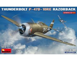 MiniArt Modelbouwpakket Vliegtuigen - 48030 Republic P-47D-10RE Thunderbolt Razorback - Advanced Kit - WWII Amerikaans Jachtvliegtuig Plastic - 1:48 - Modelbouw