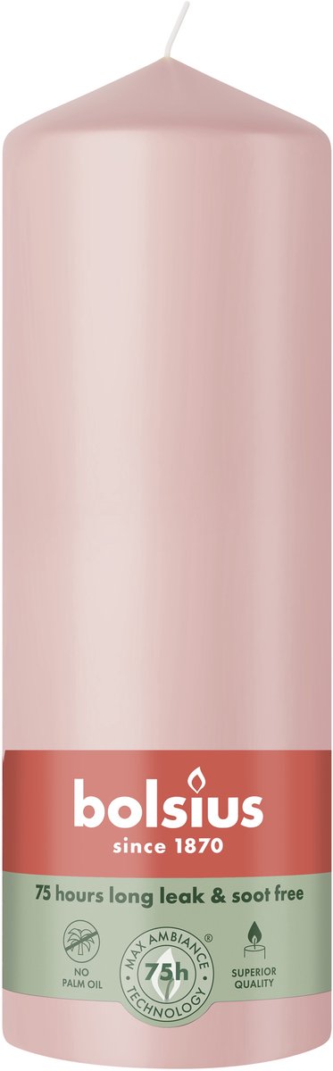 Bolsius Stompkaars 200/68 Misty Pink (1 stuk) Roze