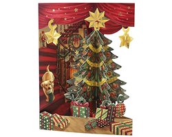 SANTORO Swing Card, Kerst 3D Pop Up Wenskaart - Kerstboom - Voor Kinderen, Familie, Feestelijk