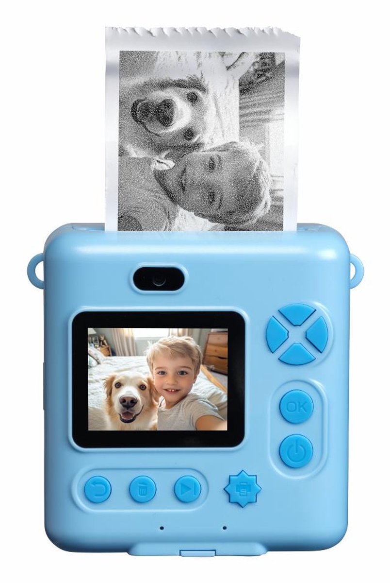 Denver Kindercamera Full HD met Printer - Selfie Camera - 20MP - Digitale Camera Kinderen - Foto - Video - Spelletjes - KPC1363 Blauw – foto 8