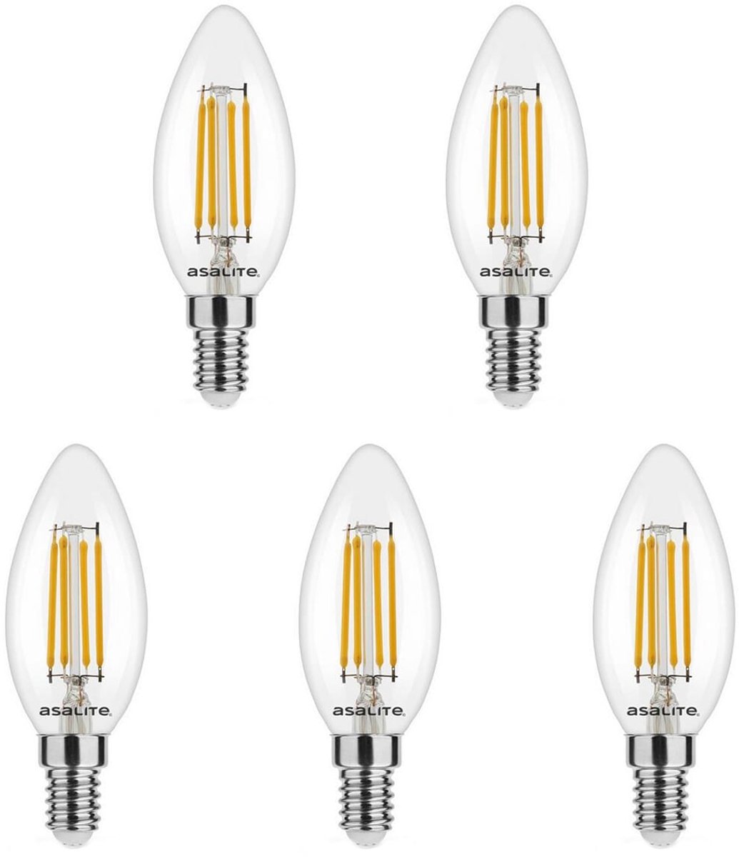 Asalite LED Lamp C35 E14 Fitting - 4W = 35W - 470 Lumen - 2700K Warm Wit Licht - Niet Dimbaar - 220-240V - Niet Dimbaar - 5 stuks