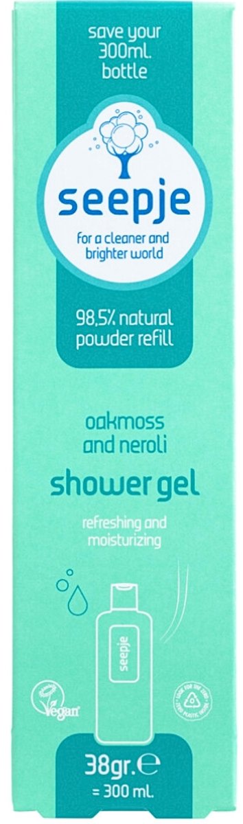 Seepje - Douchegel - Duurzaam & Handig - Eikenmos en Neroli - Navulling - 38 gr - 1 stuk