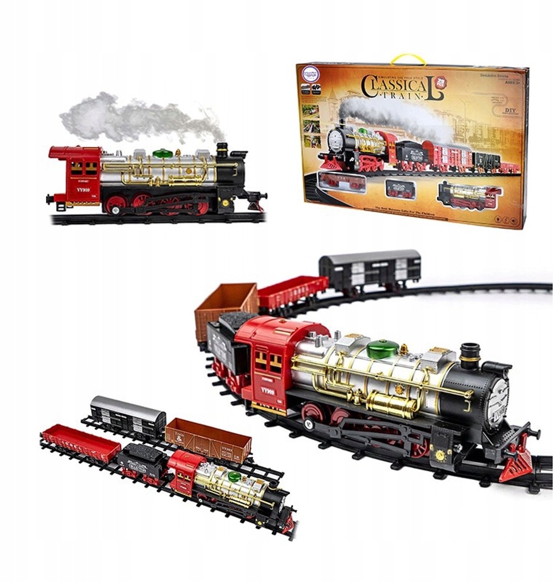 WOOPIE Classic Elektrische Trein Achtbaan Track Sound Light + 29 Akc.