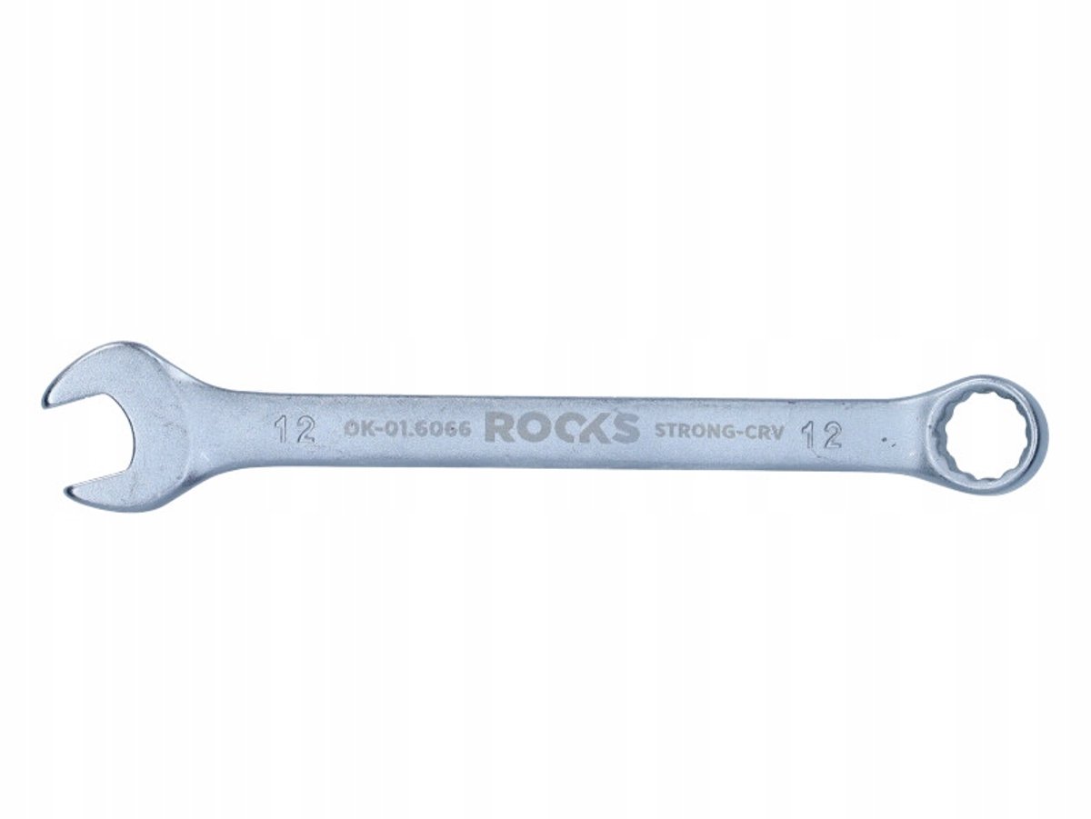 ROOKS Ringsteeksleutel 12 mm, 31CrV3 Staal, Dubbel Chroom, DIN 3113A