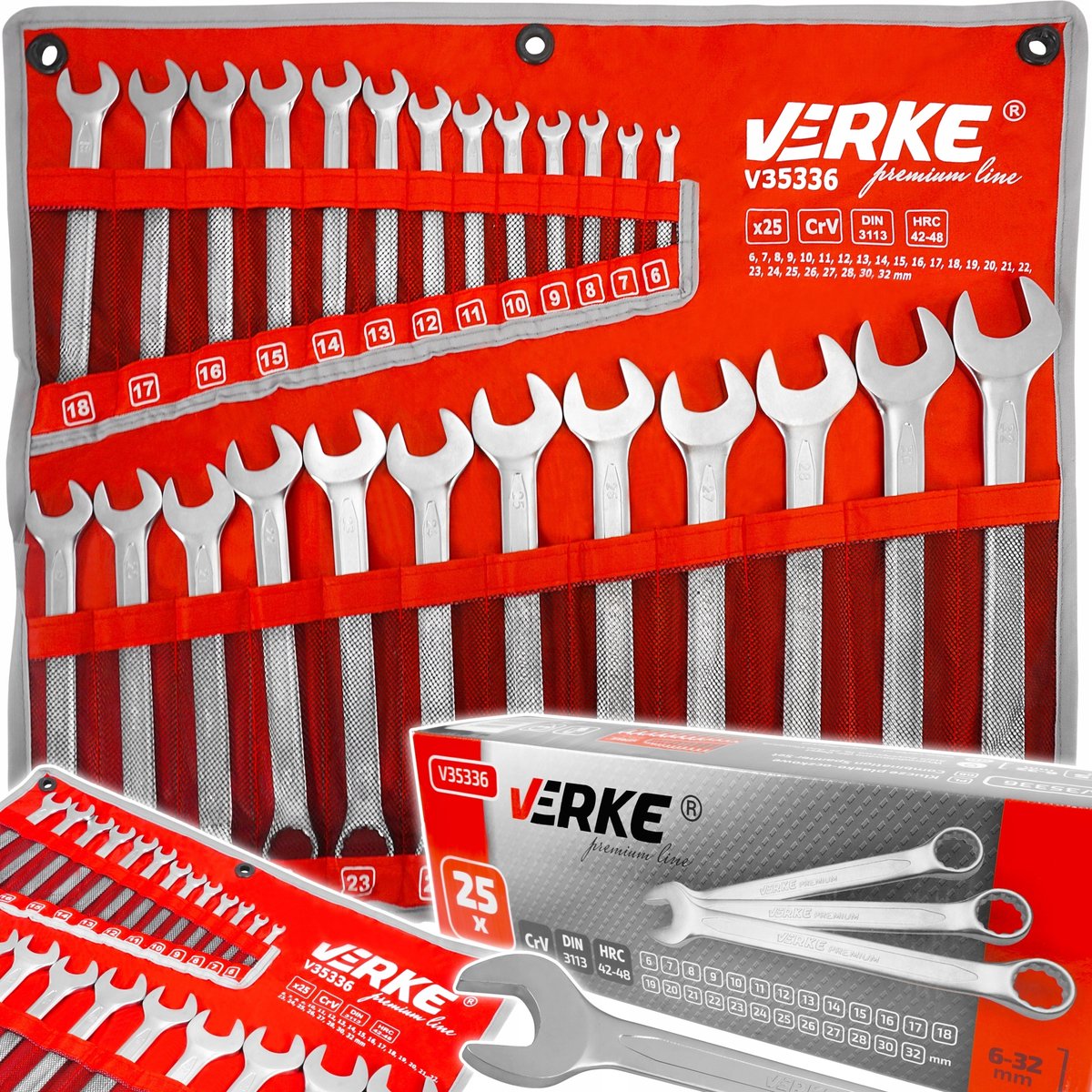 Verke Ringsleutelset 6-32mm Chroom-Vanadiumstaal 25-delig
