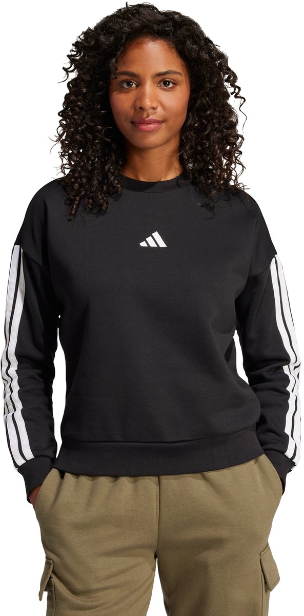 Adidas Sportswear Essentials 3-Stripes Fleece Sweatshirt Dames Zwart