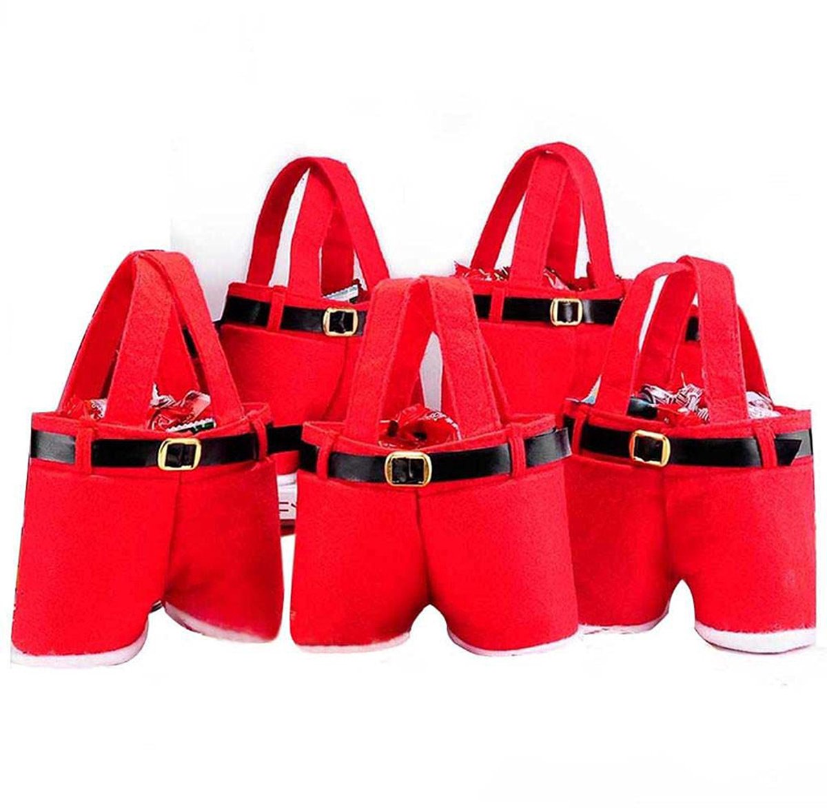 Kerstsnoepzakjes-Set-Rood-5-Stuks-Geschenktas