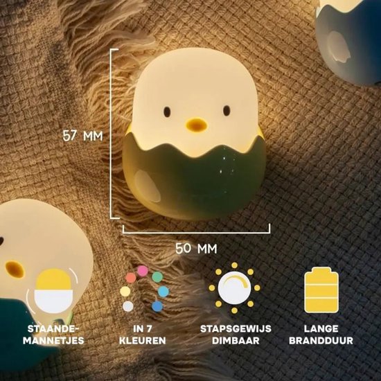 Nachtlampje Baby Eggy Geel - Nachtlamp van Merkloos — afbeelding 4