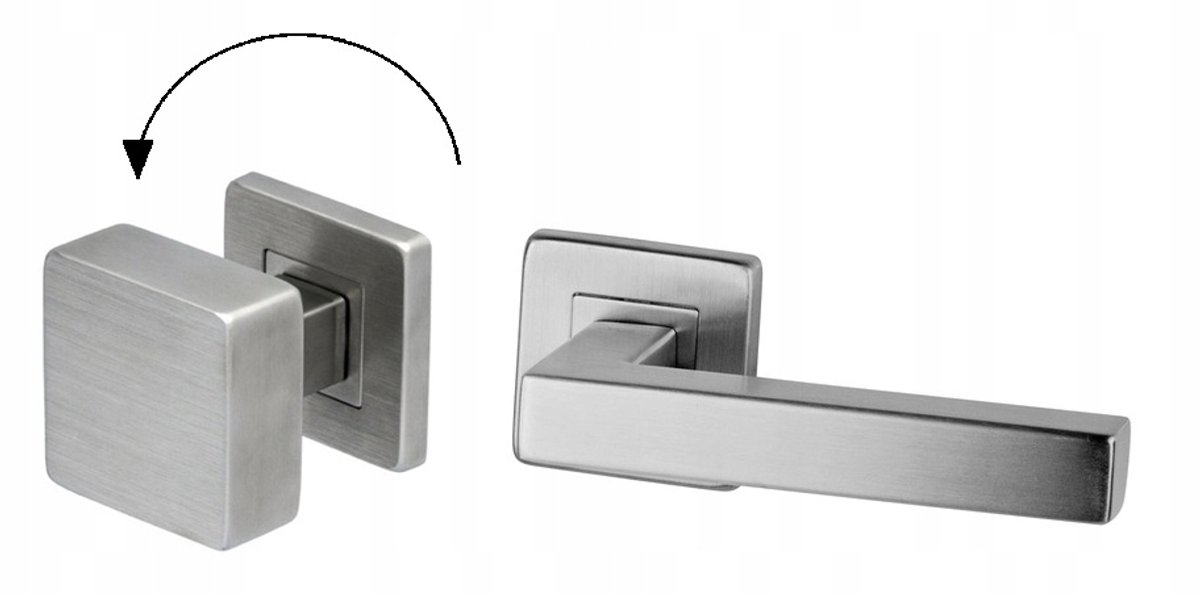 VDS R9 QUATTRO Deurkruk Rechts RVS Vierkant Splitschild