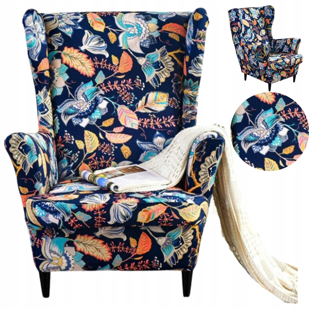 Elastische Fauteuilhoes met Kleurrijk Bloemendessin