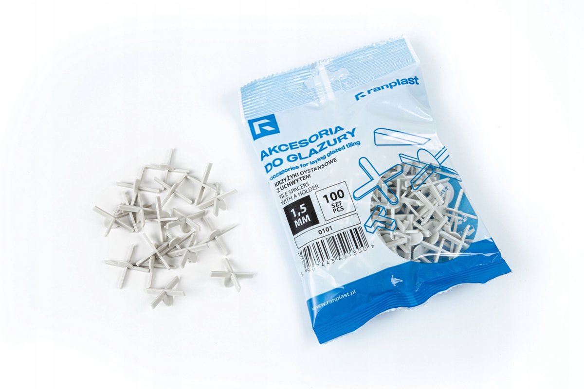 RANPLAST Tegelafstandhouders 1,5 mm met handvat - 100 st