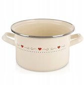 Kleine Geëmailleerde Braadpan - Gietijzeren Steelpan Met Deksel Diameter 16 Cm Vaatwasmachinebestendig