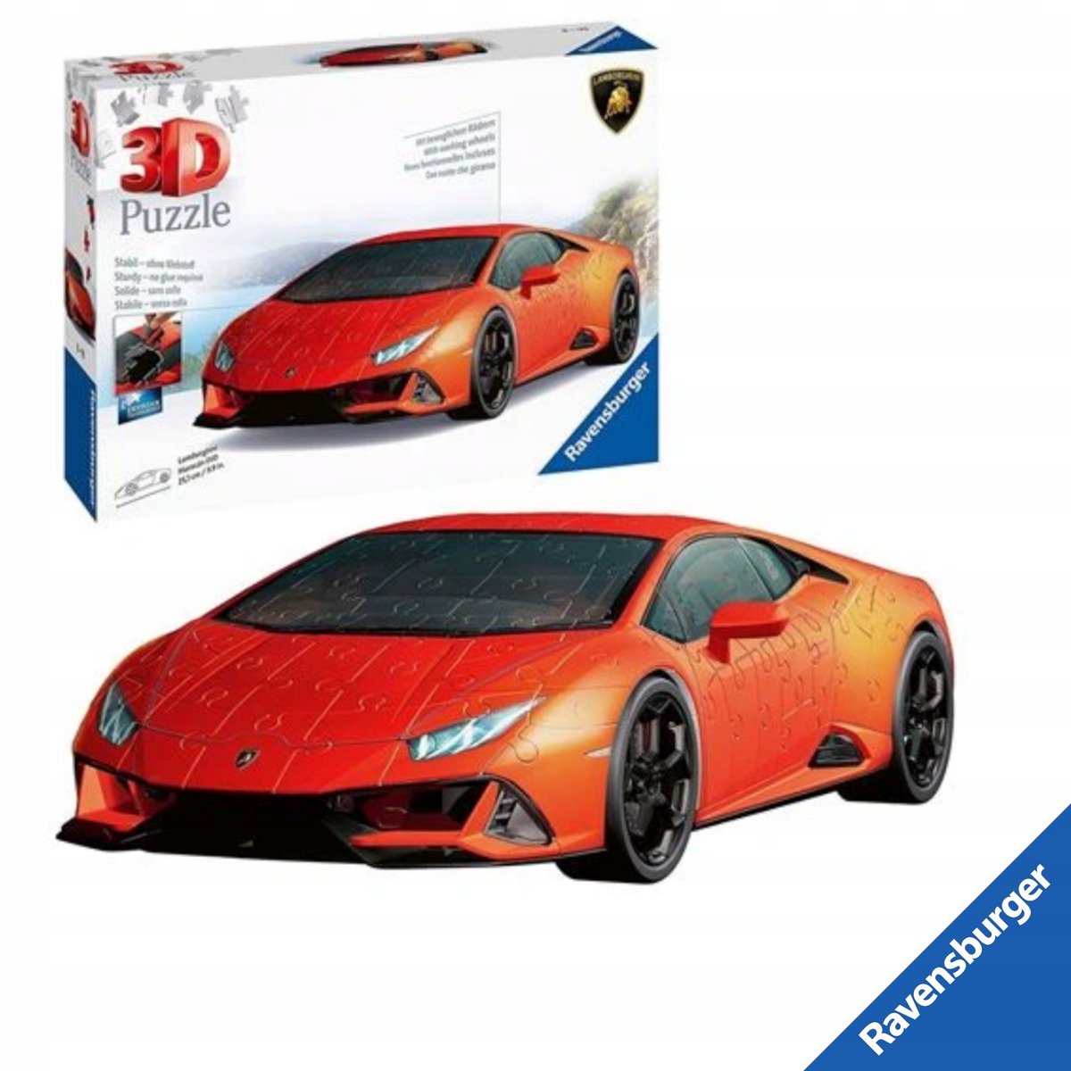 Ravensburger 3D Puzzel Lamborghini Huracan Evo Oranje 108 Stuk