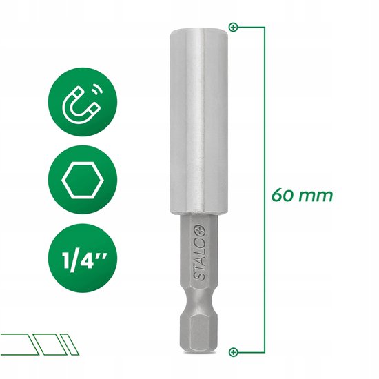 STALCO Magnetische bithouder 1/4" 60mm PREMIUM — afbeelding 4