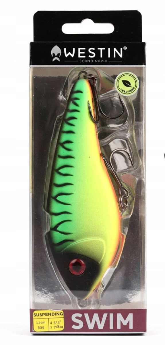 Westin Swim Glidebait Wobbler 10cm 31g Lage drijvende Firetiger van Merkloos — afbeelding 2