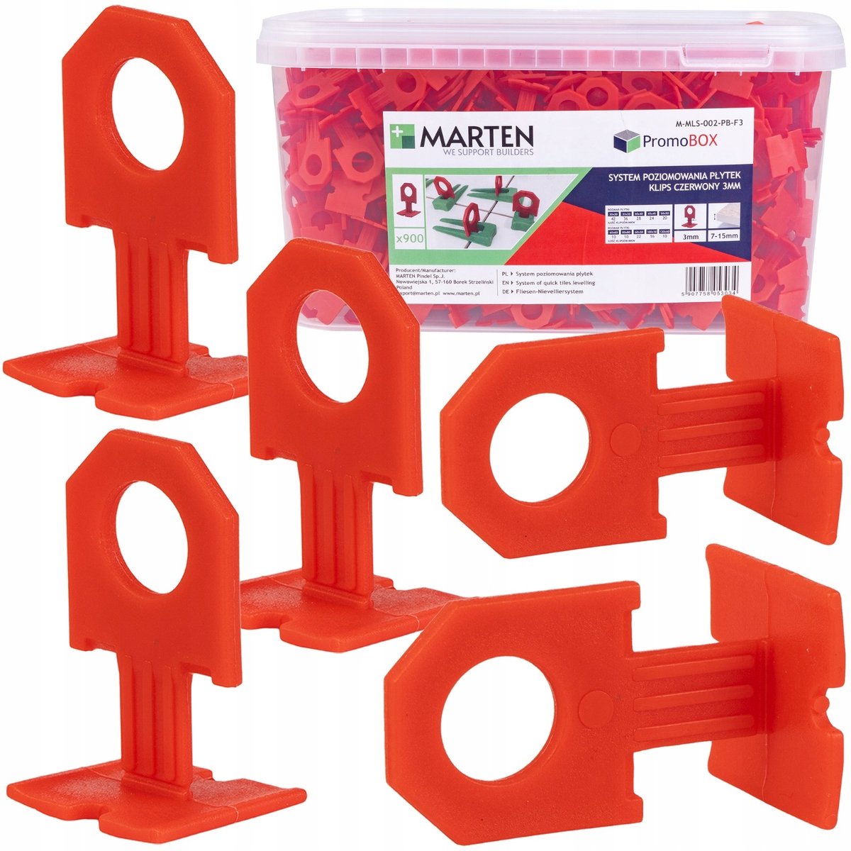 Marten Rode Tegelnivelleerclip 3mm - 900 st