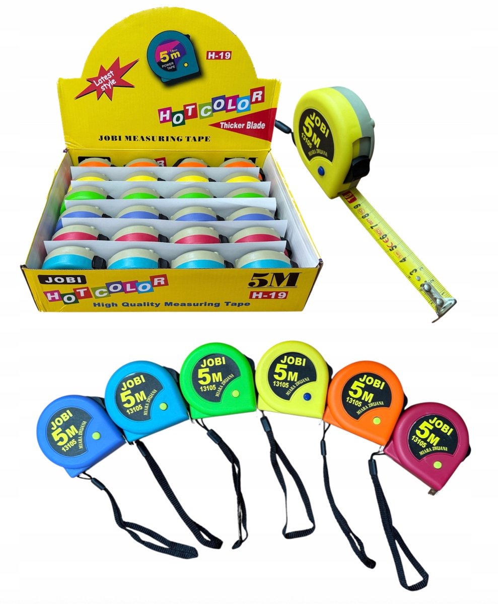 Jobi Rolbandmaat 5m Set heeft 24 Stuks - Mix Kleuren