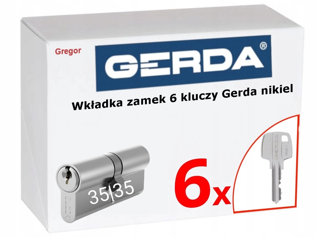 Gerda WKE1 Cilinderslot 35/35 Nikkel Satijn met 6 sleutels