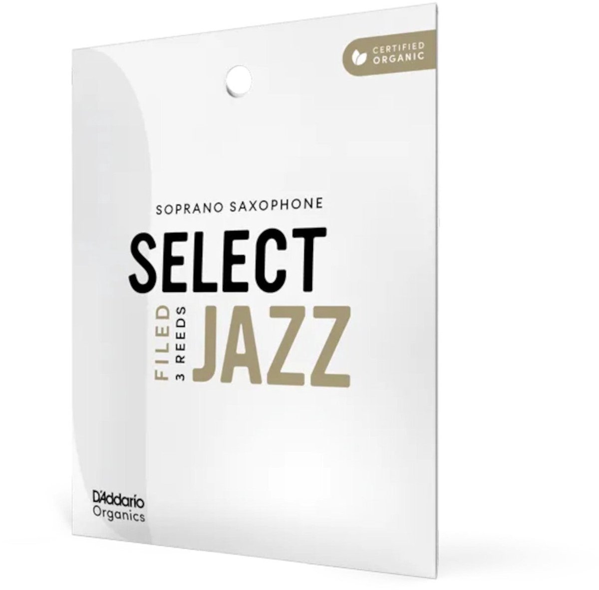 D'Addario Woodwinds ORSF03SSX2H Organic Select Jazz Sopraansaxofoonriet, 2 hard, 3-pack
