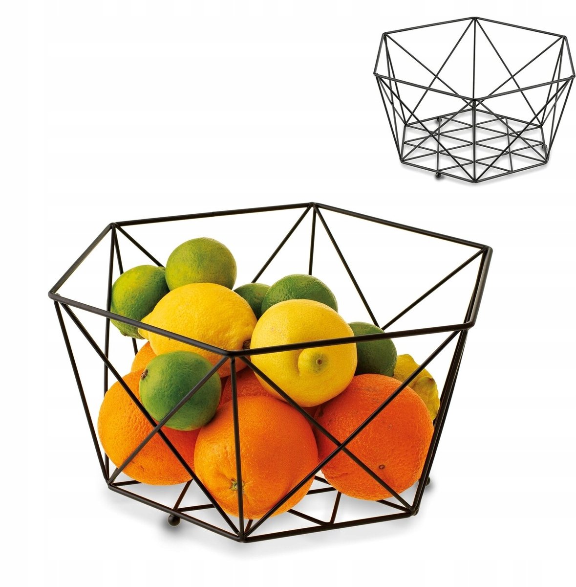 Tadar Deco Metalen Fruitman Zwart - Stijlvolle Opberger