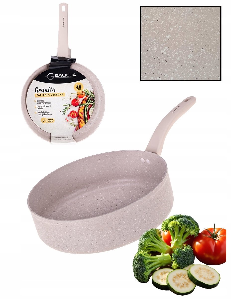 Frituurpan met antiaanbaklaag, 28 cm, Beige