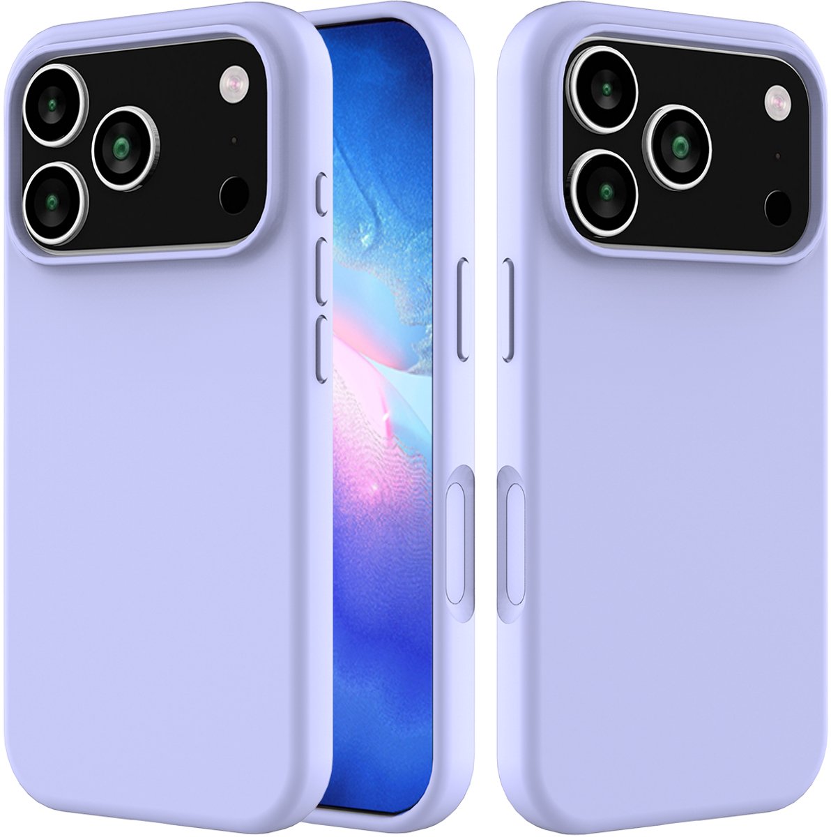 Zenzotek voor iPhone 17 Pro Max - Telefoonhoesje - Valbestendig vloeibaar silicone - Paars