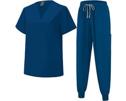 Brenzoos - Medische Scrub Set V-hals Top & Jogger Broek - Verpleging Uniform - Gezondheidszorg