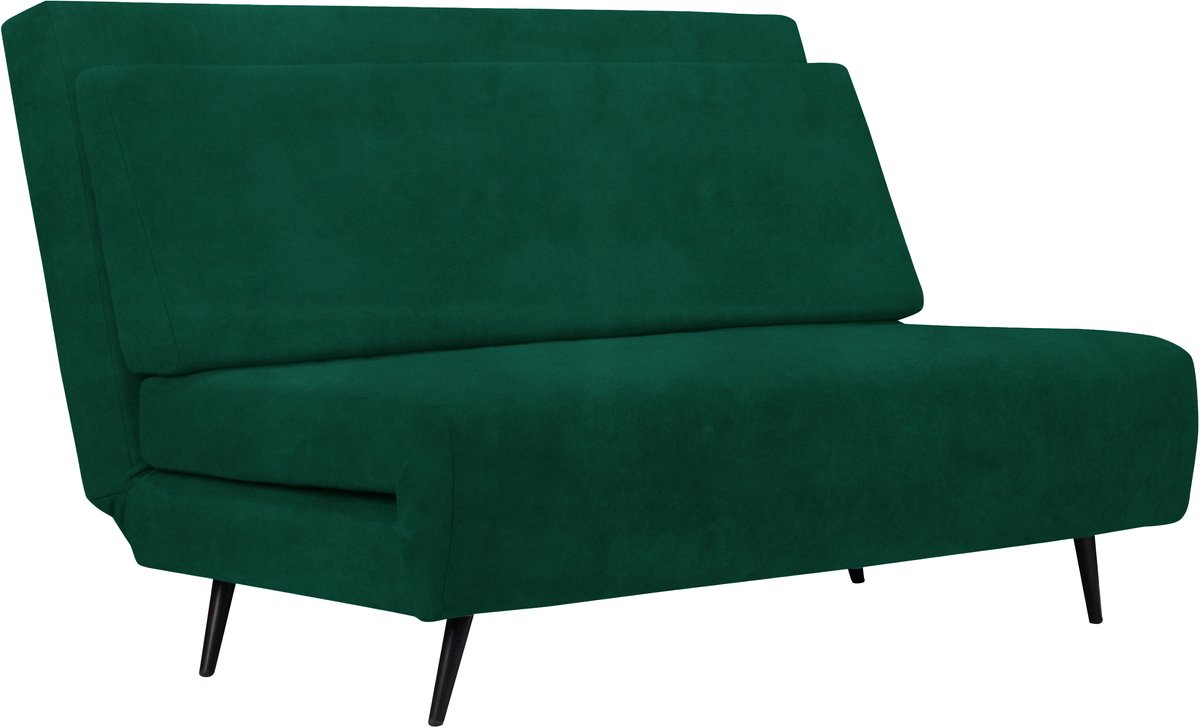 Mallory - Opklapbed in fluweel donkergroen (87 x 140 x 94 cm)