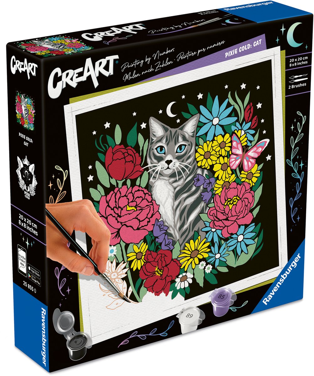 Ravensburger schilderen op nummer set Pixie Cold Kat creatief pakket.