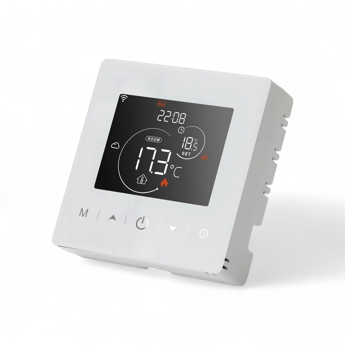 Wifi opbouw thermostaat | 2-draads aansluiting | Touchscreen bediening | Opbouw montage | Temperatuurregeling 0-40°C | Tuya app | Spraakbesturing | Zwart thumbnail 8