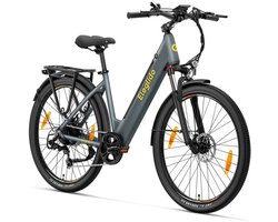 Eleglide T1 Step-Thru elektrische trekkingfiets 2026 27,5 Inch CST-banden 36V 13Ah accu 250W borstelloze motor 25Km/h Shimano 7 versnellingen 100km maximaal bereik IPX4 waterdicht 120kg maximale belasting Dubbele schijfremmen - Grijs