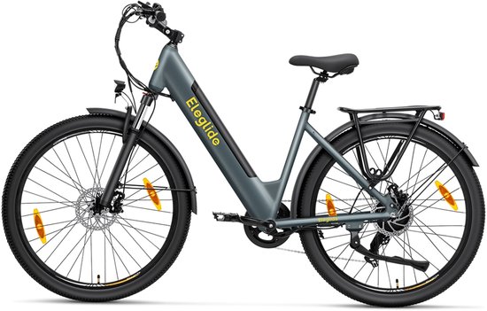 Vélo de trekking électrique Eleglide T1 Step-Thru 27,5 pouces Pneus CST Batterie 36V 13Ah Moteur brushless 250W 25Km/h Shimano 7 vitesses Portée maximale de 100km IPX4 étanche Charge maximale de 120kg Freins à double disque - Grijs