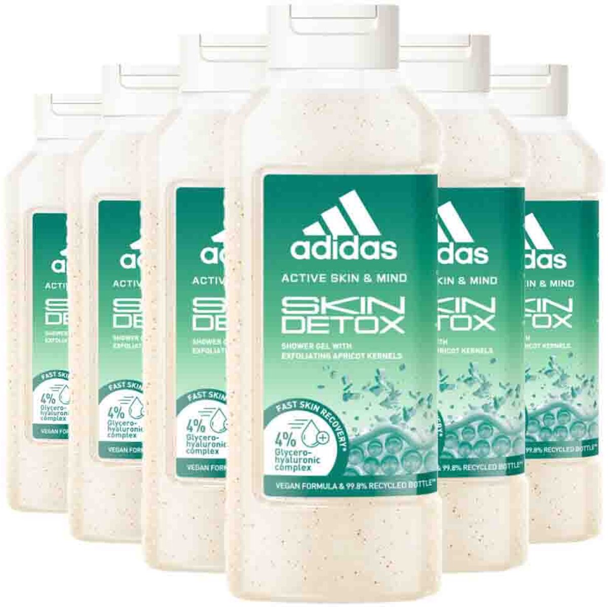 Adidas - Shower Gel Active Skin & Mind Skin Detox W - 6 x 400 ml - Voordeelverpakking