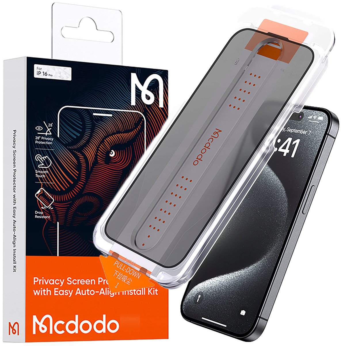 Mcdodo Ez Deeg Aangemaakt Glas Privacy Glas Voor Iphone 16 Pro Max
