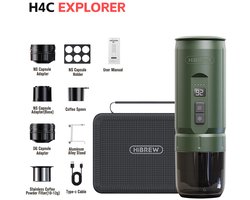 HIBREW H4C Draagbare Espressomachine, Handmatige Koffiemachine voor Camping, Reizen en Thuisgebruik, Groen - Explorer