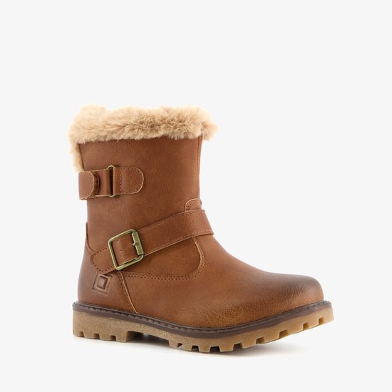 Bottes motardes fille doublées Blue Box, marron cognac - Pointure 35