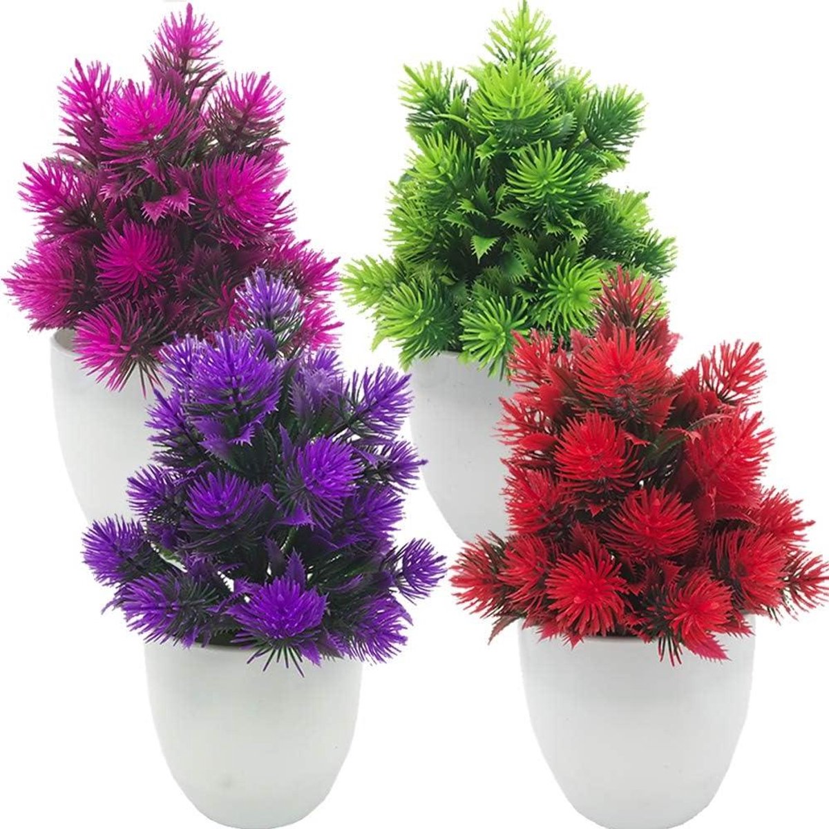 Allecto Plus - Nep Plant Topiary Bloemen Gras - Decoratieve Kunstplanten voor Woonkamer, Balkon en Slaapkamer - Weerbestendig - 4 Stuks